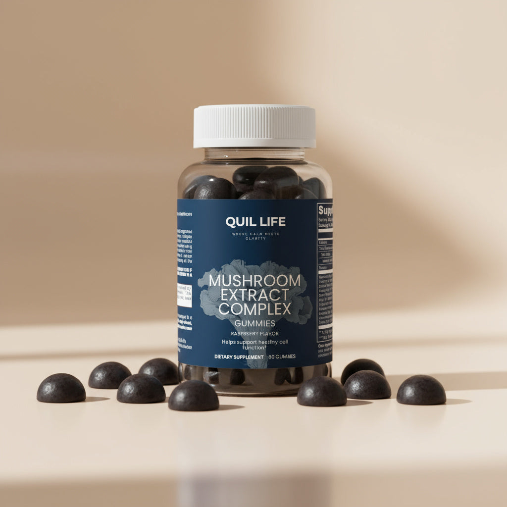 Mushroom Complex 10-in-1 Cognitive Clarity, Daily. Two gummies a day for focus, memory, and a hotgirl brain.