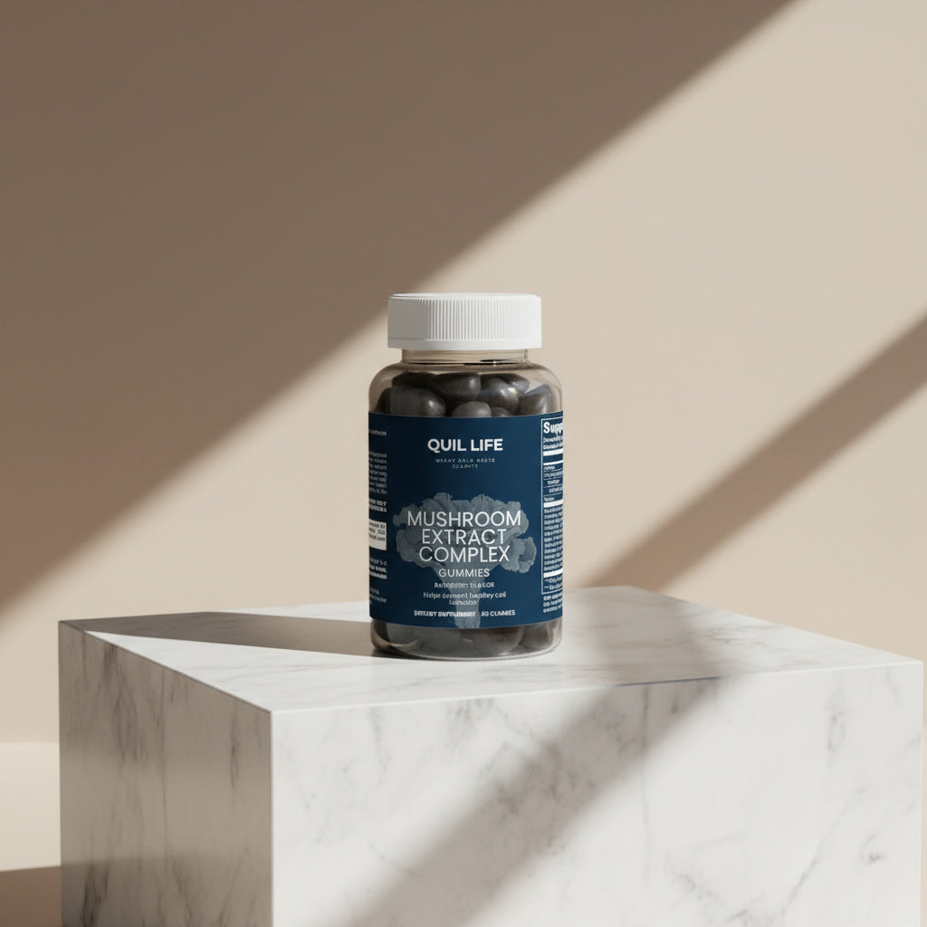 Mushroom Complex 10-in-1 Cognitive Clarity, Daily. Two gummies a day for focus, memory, and a hotgirl brain.